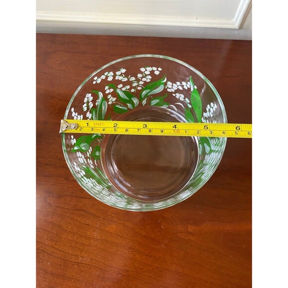 Vintage Hazel Atlas Lily of the Valley Ice Bucket Glass Container - Picture 3 of 8
